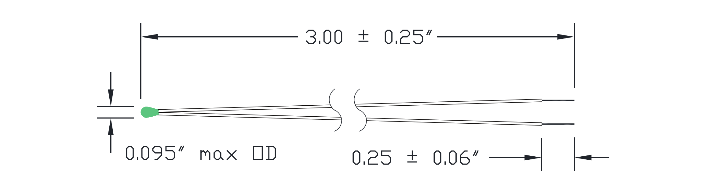 Typical 2FE NTC Thermistor dimensional drawing