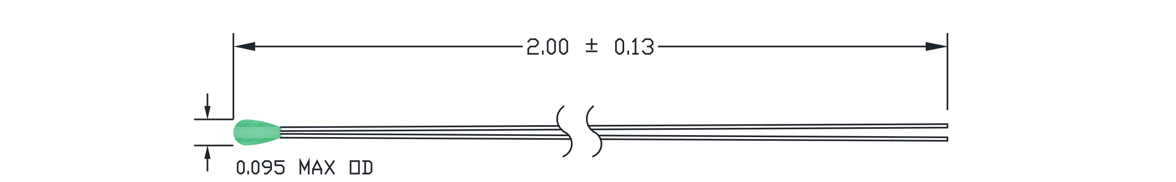Typical 1GE NTC Thermistor dimensional drawing